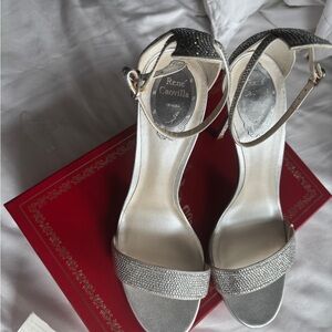 Rene Caovilla Glittering Silver Heels